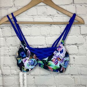 TiniBikini Women’s Reversible Floral Bikini top size small